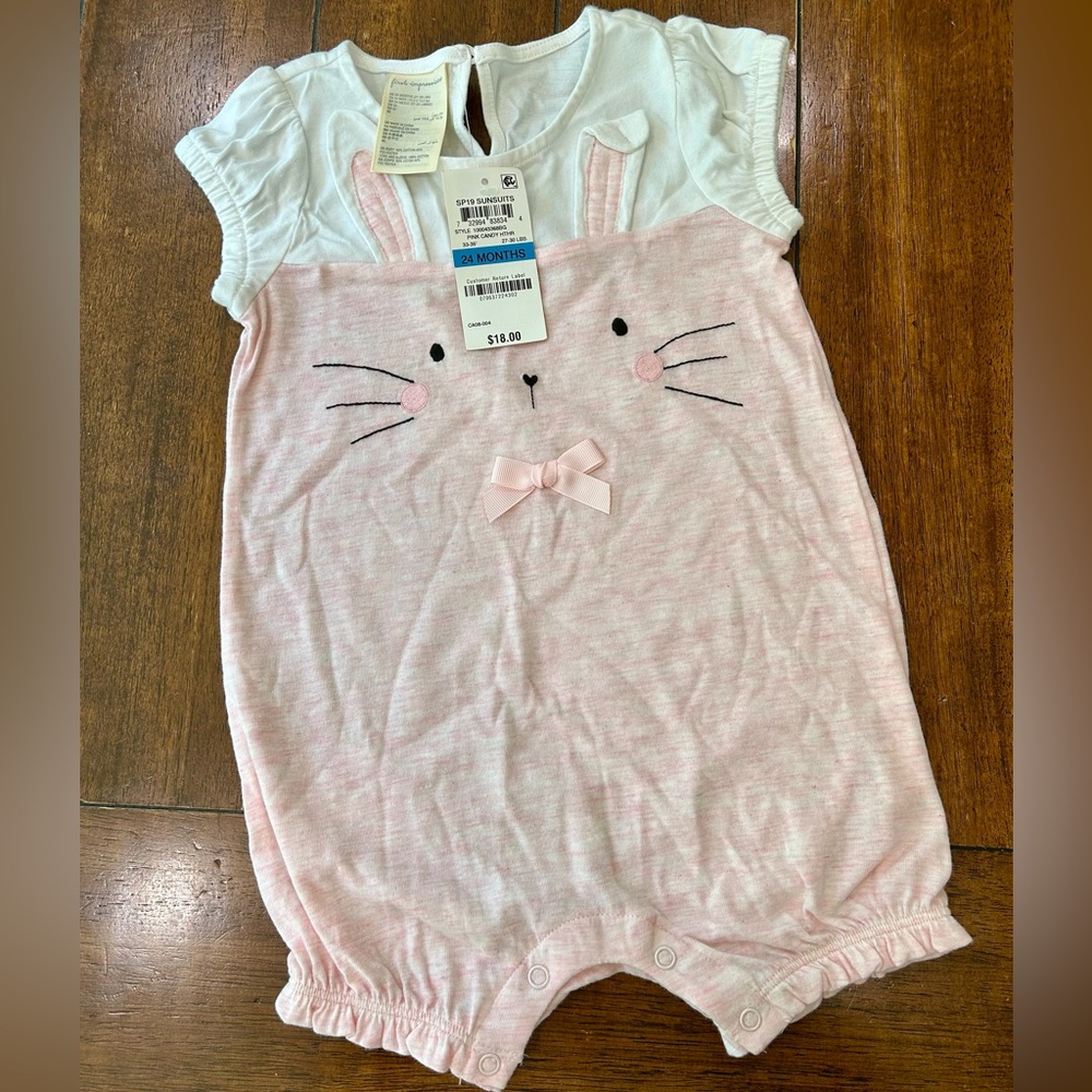 Adorable Pink Bunny Baby Romper